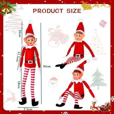 Lot De 3 Lutins Farceurs De Noël 35 Cm – Corps Mou, Visage En Vinyle – Décoration Festive Et Cadeau Rigolo Pour Toute La Famille