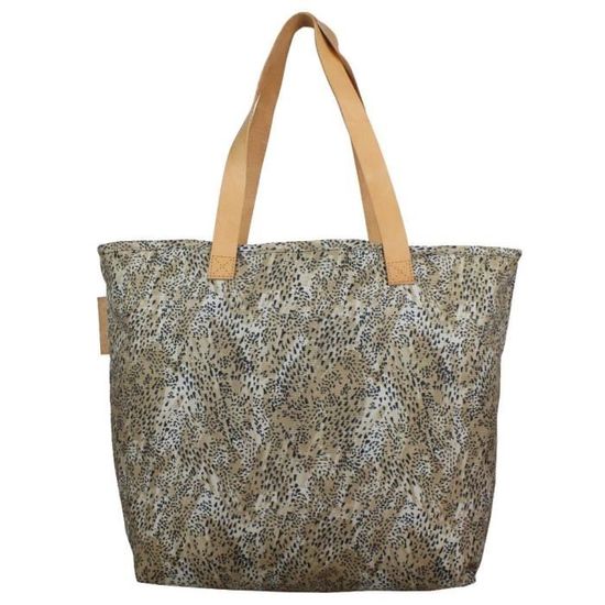 cabas shopping toile et cuir eastpak ek858 flask 50m leopard beige cdiscount bagagerie maroquinerie