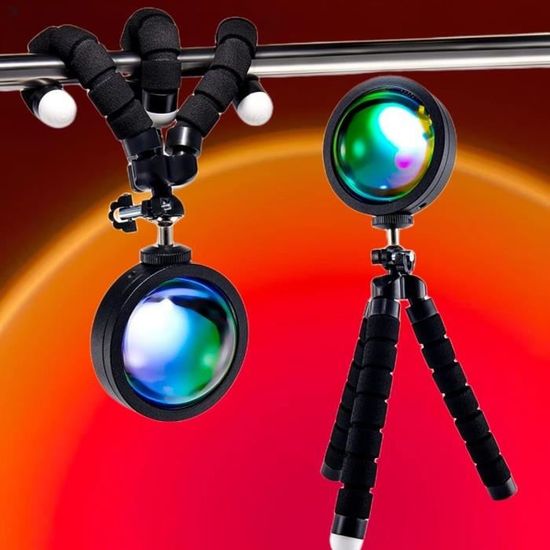 QUIGO Sunset Lampe Coucher de Soleil Veilleuse Led Chambre, Sunset Lamp Projector avec Rotation