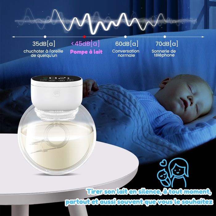 Tire-lait électrique Double KOSTTE - Rechargeable, Silencieux Et Sans Douleur Avec écran LED