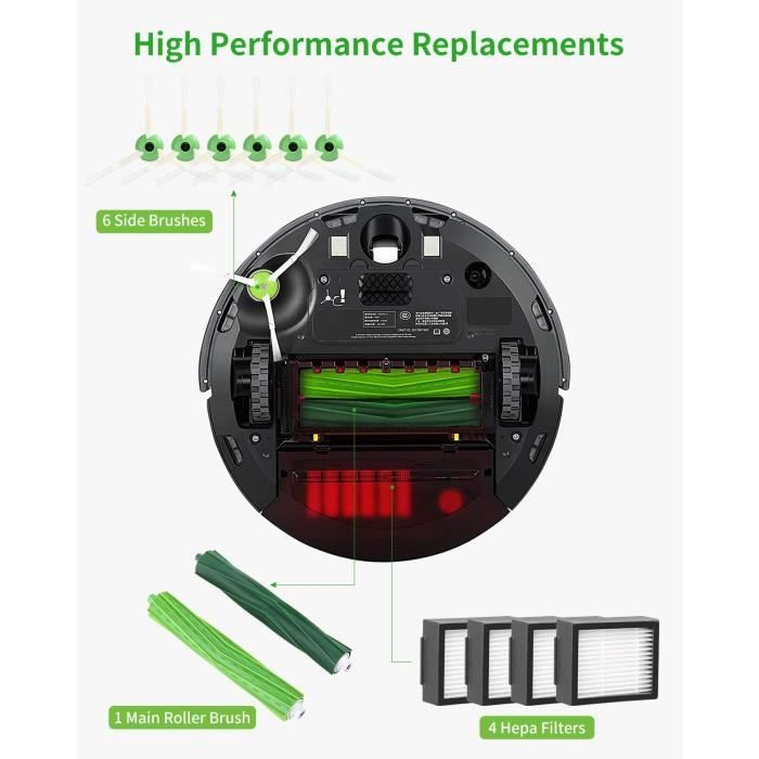 Pièces accessoires de Remplacement aspirateur pour iRobot Roomba, Kit  Compatible série et i E5 E6 i7 i7+ i3 i3+ i4 i4+ i6 i6+ [7] - Cdiscount  Jardin