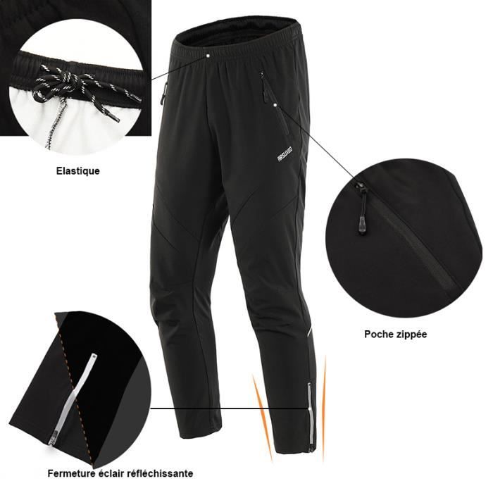 Pantalon de Cyclisme VTT Sport pour Homme Noir Impermeable et Respirant Cdiscount Sport