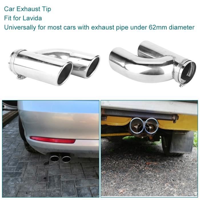 Embout D'Échappement Universel En Acier Inoxydable - Garniture Queue Silencieux Plat Pour Voiture, Modification Esthétique Échappement Sport