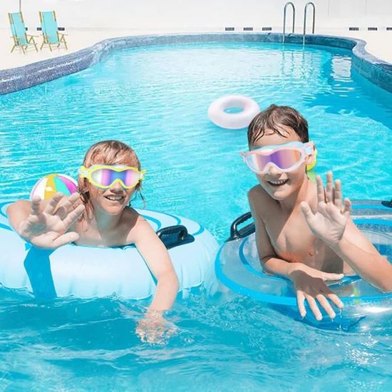Lunettes De Natation Enfants 4-16 Ans – Anti-buée, Anti-UV, Joint Silicone, Avec Bouchons D'oreilles Et Pince-nez