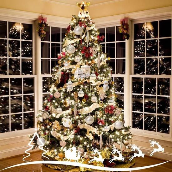 Boules De Noël Blanches Et Dorées – Lot De 12 Ornements En PVC, Diamètre ~8 Cm, Décorations Pour Sapin, Balustrade, Mariage, Magasin