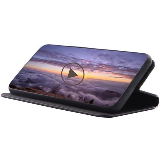 CEKA TECH Etui Coque pour Oppo A15,Portes Cartes,Fermeture magnétique,Plusieurs Couleurs Protection Housse en Cuir PU Portefeuille pour Oppo A15 6.52 Pouces , Noir