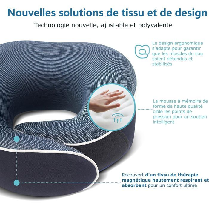 Acheter Oreillers cervicaux en mousse à mémoire de forme en forme de U, oreiller de voyage doux, oreiller de Massage pour le cou, oreiller de couchage en avion, literie de soins cervicaux