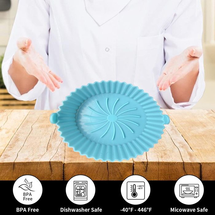 EclipseGuard 2 Moules Silicone Pour Friteuse à Air – Plat Réutilisable Anti-Adhésif – Accessoire Parfait Pour Air Fryer
