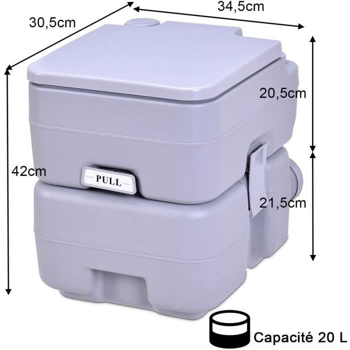 Wc Chimique Portable Toilette Seche - 20l En Hdpe Camping,caravane Et  Hôpital Charge Max. : 200 Kg - Toute l'offre WC BUT