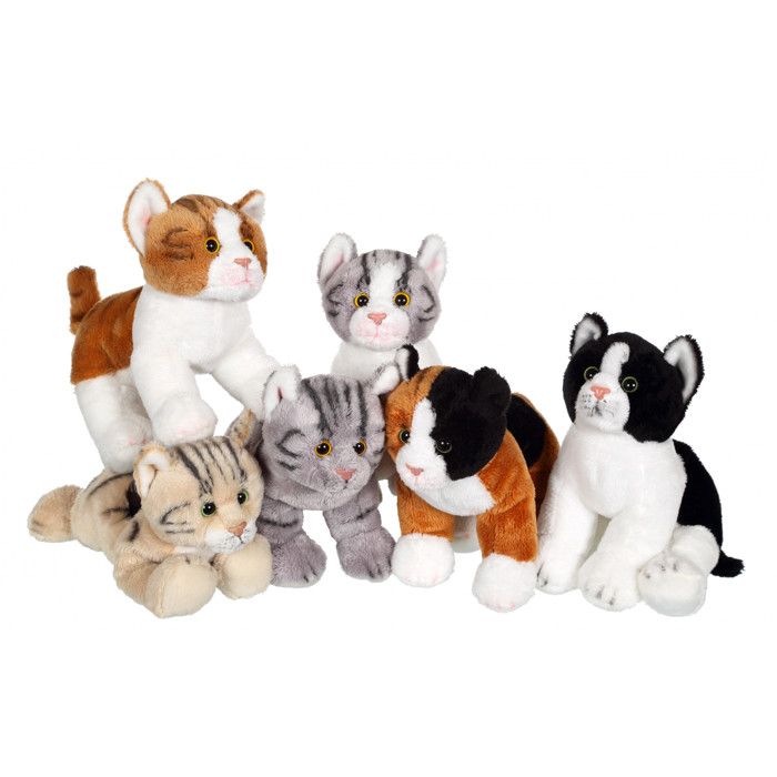 Peluche Chat Floppikitty noir et blanc 22 cm Cdiscount Jeux