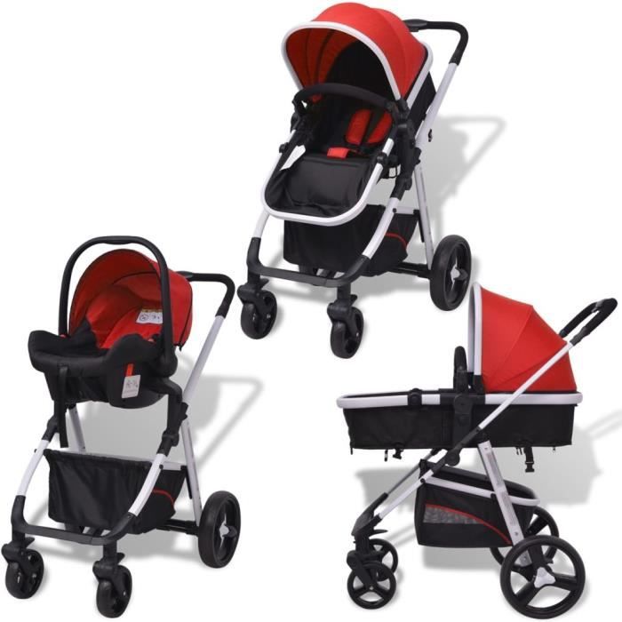 Poussette trio rouge et noir shop