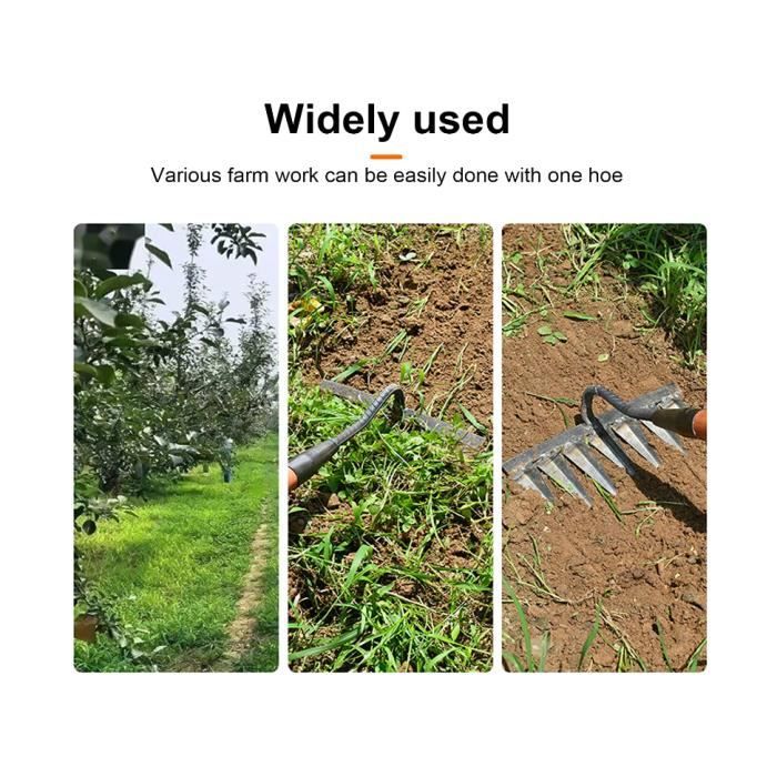 Rateau de désherbage robuste Jardioui - pour déchaumer la pelouse - acier  carbone - sans poignée - Cdiscount Jardin