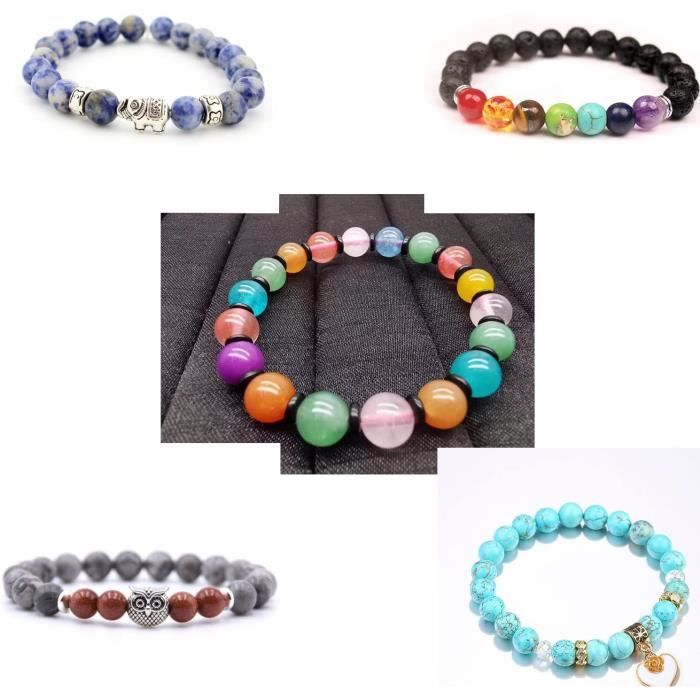 6 Perles En Calcédoine Naturelle 6mm - Lot Pour Création Bijoux, Pierre Bleue, Neuf