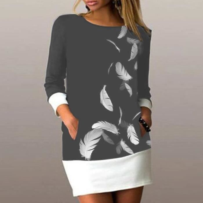 Robe Robe droite manches longues pour femme v tement l gant