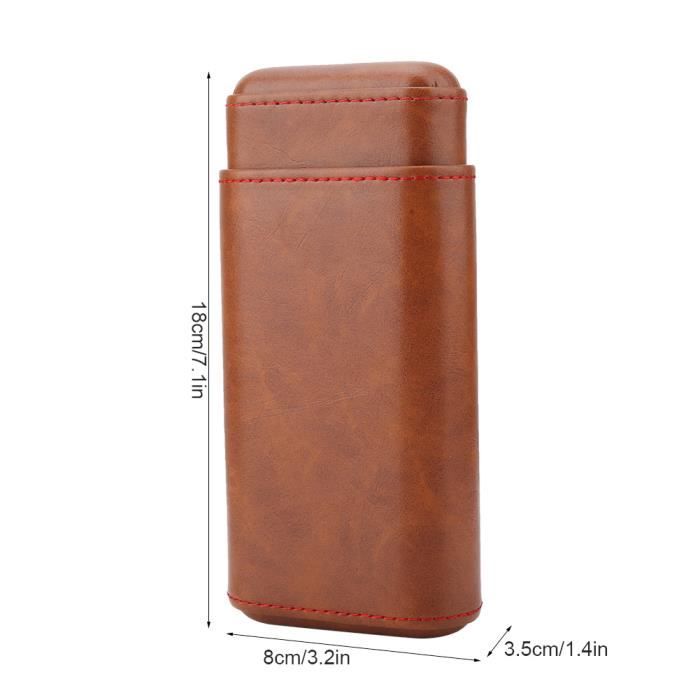 Tbest Porte-cigares 3 Pièces étui à Cigares En Cuir Souple Doublure En