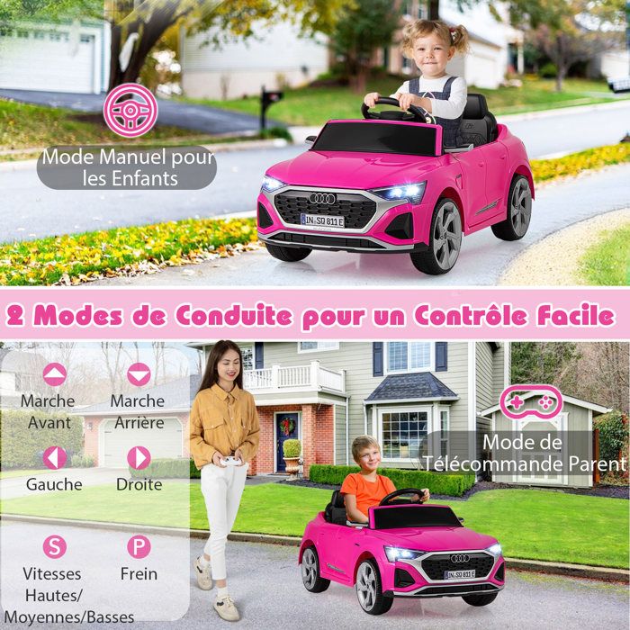 Voiture Electrique Enfants Audi SQ8 avec Télécommande, 4 Roues à