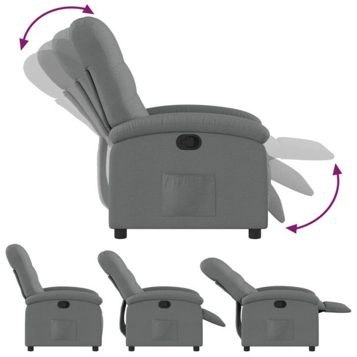 VIDAXL Fauteuil Inclinable - Noir Similicuir - Fauteuil - Rue du Commerce