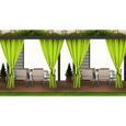 Rideaux D'extérieur Imperméable | 4 x 155x240cm Chaux - Rideau Pare-Soleil pour Balcon - Rideau Exterieur pour Terrasse-0