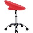 503608 - Design Furniture | Chaise de travail roulante Tabourets de bar - Tabouret à roulettes Tabouret de bureau Rouge Similicuir-0