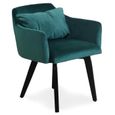 Fauteuil scandinave - MENZZO - Gybson - Velours Vert - Avec accoudoirs - 1 place-0