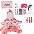 Jouet Jeux de Maquillage pour Filles Cosmétique Princesse Imitation Non irritant avec Poupée Enfant Cadeaux de Noël d'anniversaire-0
