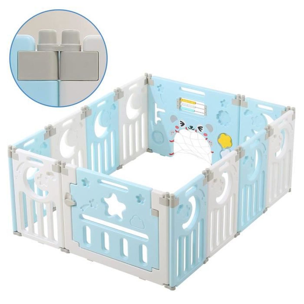 Interieur Et Exterieur Avec Filet Respirant Pour Bebes Nouveau Ne Gris Parc A 6 Panneaux Pour Enfants Portable Et Lavable La Chambre De Bebe Parcs