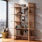 BRAND Bibliothèque standard Eulas de 180 cm de haut en bois d'ingénierie brun à 5 étagères pour salon