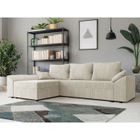 MEUBLESLINE Canapé d'angle convertible DENVI en velours côtelé Beige