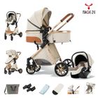 MAGIC ZC MagicZC poussette trio,Dossier réglable,bébé 3 en 1, nouveau né,0-3 ans,pliable,sac de maman,blanc