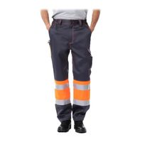 M - Pantalon orange - Vêtements de travail Hi Vis, uniforme de travail de sécurité réfléchissant à manches lo