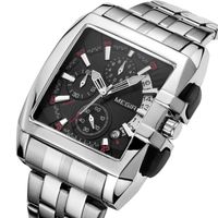 LINGYUE Men Wristwatches Brand Quartz Business Stainless Steel Men's Sports Watches - Argent
