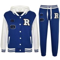 Survêtement de baseball américain unisexe R Fashion Varsity pour enfants de 2 à 13 ans - Bleu royal