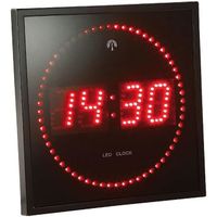 Horloge digital rouge avec radio pilotage. - Rouge 25 x 25 x 6 cm