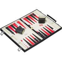 Relaxdays Backgammon Mallette de Jeu de qualite superieure avec Accessoires complets - Noir - 47 x 36 cm (l x p) - Jeu de soc