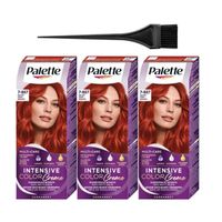 3 x SCHWARZKOPF Rouge Ecarlate RV6 (7-887) Palette Teinture Pour Cheveux Coloration Permanente + Set Outil Coiffure Coloration