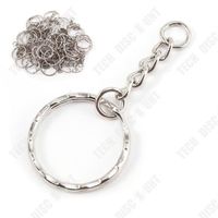 TD® Lot de 50 anneaux à porte-clefs accrocher porte clé anneau pour figurine travaux diamètre de 25mm couleur argenté grande