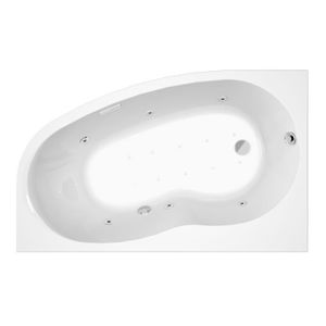 BAIGNOIRE - KIT BALNEO ALLIBERT BATH & DESIGN Baignoire balnéo ELBA DUO DROITE ESSENTIA - massage eau + air- tablier acrylique inclus 160 x 100 cm