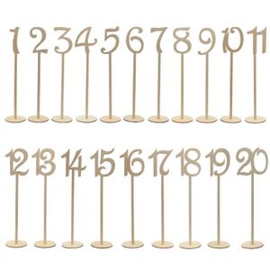 ROSENICE Marque Place Bois Num/éro de Table en Bois avec Base Support 1 /à 20 Deco Table Mariage Vintage 20pcs