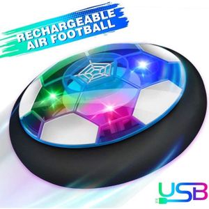 BALLE - BOULE - BALLON Baztoy Air Power Football, Jouet Enfant Ballon de Foot Rechargeable avec LED Lumière Hover Soccer Ball Jeux de Foot Cadeau d'anniver