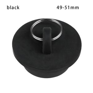 SIPHON DE LAVABO 49-51 mm noir - Bouchon de vidange de baignoire en caoutchouc, anti fuite, évier de cuisine, couvercle de vid