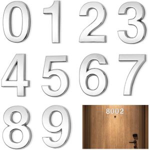 Door Number 0 3D Numéros de Boîte aux Lettres Modernes Plaque de Numéro de Maison Noir Mat Rue Auto-adhésifs Numéros d/'Adresse de Porte pour Appartement Hôtel House Number 6cm Zayookey 2 Pouces