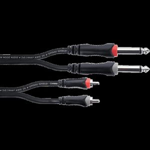Câble audio Jack/Rca PSAUD21 - Noir/Blanc/Rouge POSS : le câble à