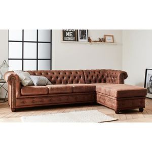 CANAPE CONVERTIBLE Canapé d'angle Chesterfield Winston - 4 places - s