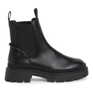Bottines Noires En Daim Et Cuir – Talons – Pointure 40 – Femme