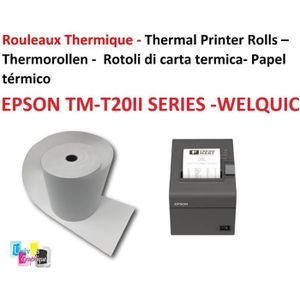 PAPIER THERMIQUE 10 Bobines Papier Thermique pour EPSON TM-T20II Se