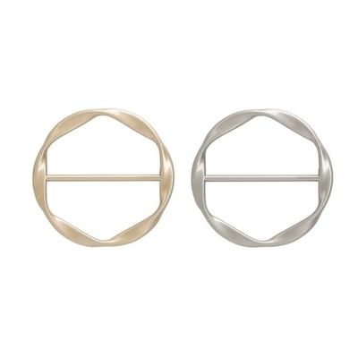 Aikeis Clip Pour T-shirt - Anneau De Châle - Ceinture - En Métal - Rond - Chemise - Pour Femme - Alliage - Châle En Soie - Nœud D'ourlet - Pince à Cravate, Métal