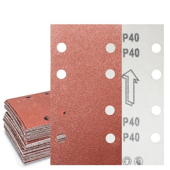 10 Feuilles Abrasives 1/3 Pincees 93 X 230 Mm - Grain 80 Pour Poncages