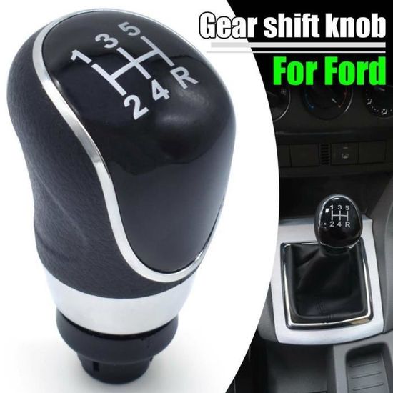 Pommeau De Levier De Vitesse 6 Vitesses En Cuir PU Pour Ford Mondeo, S-Max, C-Max, Focus - Noir - 8