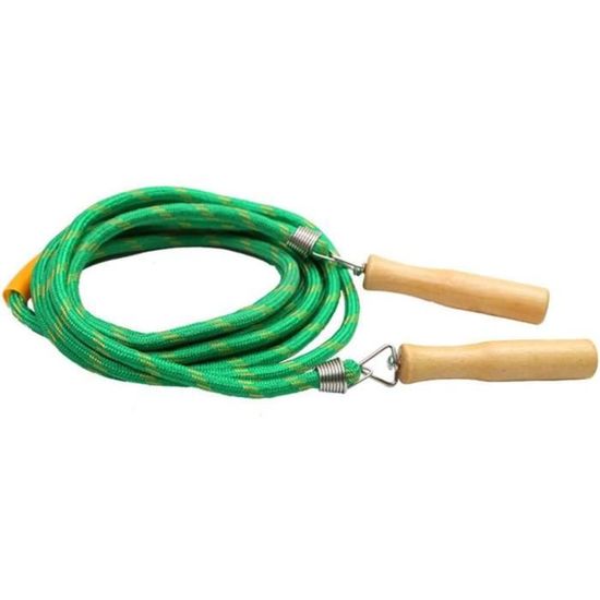 Corde à Sauter Multijoueur 5 Mètres - Pour Enfants Dès 6 Ans Et Adultes - Poignées En Bois Sphériques - Couleurs Arc-en-ciel