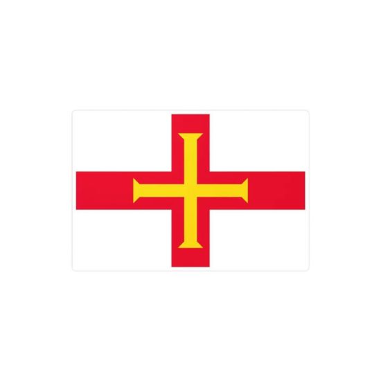 Autocollant Drapeau De Guernesey Pour Pare-chocs - Vinyle Imperméable 10 Cm, Lot Avec 2 Autocollants Bonus